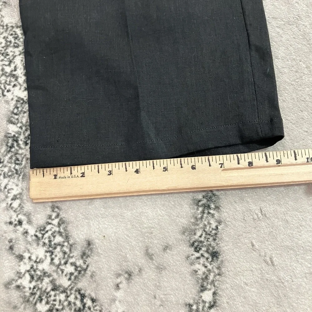 Quince 100% European Linen Pants Womens Size XL Black NWT Straight Leg Pull On